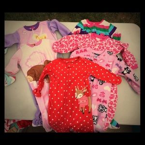 3T fleece girls sleepers